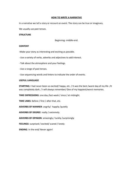 Image result for How to Write a Narrative Script