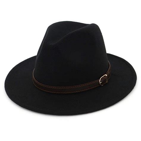 Buy Lisianthus Men & Women Fedora Hat - Belt Buckle Wide Brim Panama ...