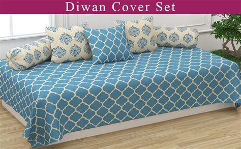 Trance Home Linen 200TC Diwan Set Cotton 6 Pcs | Deewan Printed ...
