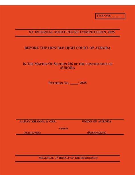 K.C. Law College XX Internal Moot Court Competition 2025 Respondent ...