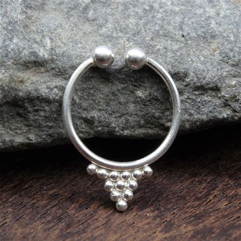 Tribal Handmade style Sterling Silver Septum Nath for women – Karizma ...