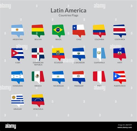 Latin American countries flag icons collection Stock Vector Image & Art ...