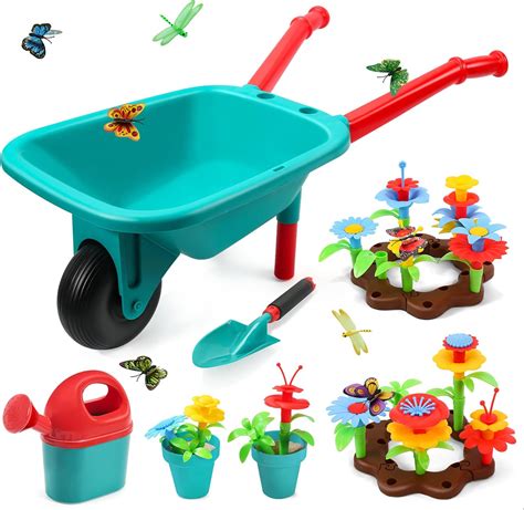 Amazon.com: CUTE STONE Kids Gardening Tool Set, Garden Toys with ...