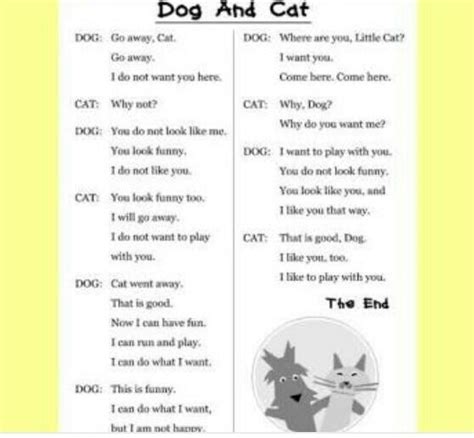 Dialogue writing between cat and dog. - Brainly.in