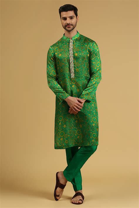 JADE GREEN PRINTED KURTA SET