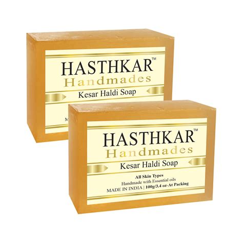 Glycerin Kesar haldi Soap 100gm Pack of 2 – Hasthkar