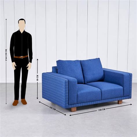 Buy Santorini Fabric 3+2 Seater Sofa Set with Cushions - Blue from Home ...