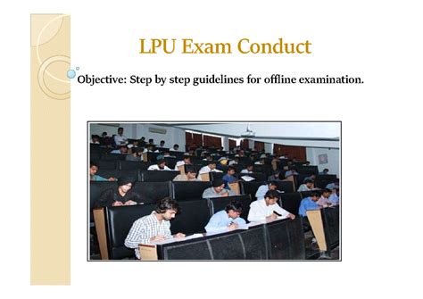 LPU Exam Conduct: Step-by-Step Guidelines for Offline Exams - Studocu
