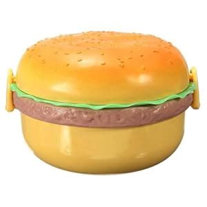 Buy Crackles Burger Shape Double Layer Lunch Box with Spoons Perfect ...