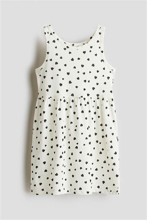 Patterned jersey dress - White/Patterned - Kids | H&M IN