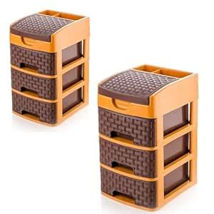 BUSA Multipurpose 3 XL Plastic Drawer System Organizer Rack | 2 Sets ...