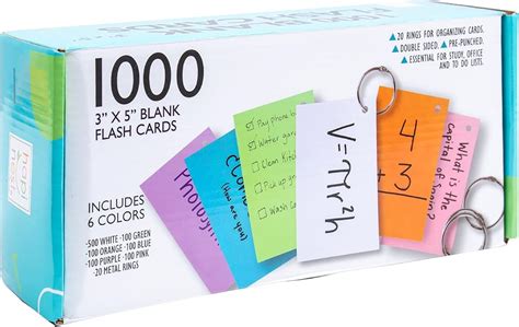 Hapinest 1000 Blank Flash Cards Colored Index Cards India | Ubuy