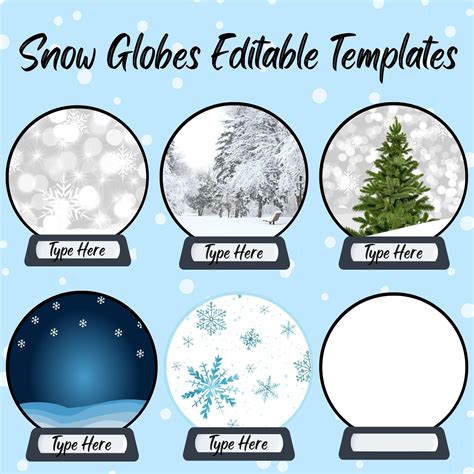 Winter Snow Globe Template Editable on Canva Photo Ornament Gift or ...