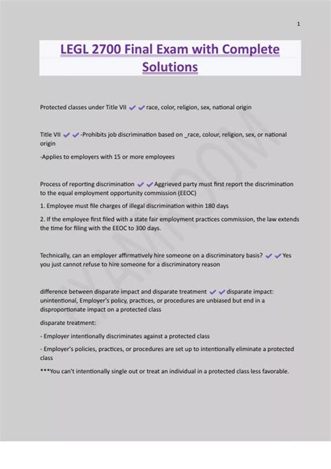 LEGL 2700 Final Exam with Complete Solutions - LEGL 2700 - Stuvia US