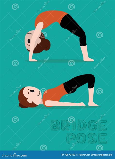 Yoga Bridge Pose Cartoon Vector Illustration Stock Vector - Illustration of bandha, slim: 70879422