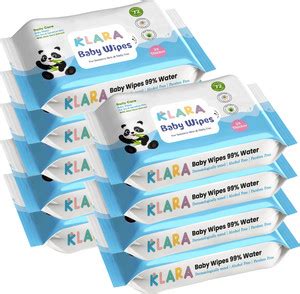 Klara 99%Pure Water Baby Wipes with Aloe Vera,Rash-Free(72 Wipes Each ...