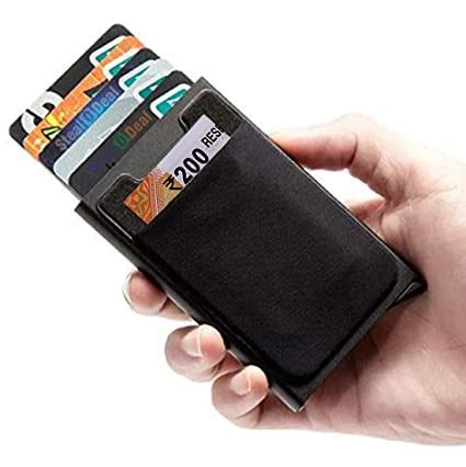 Stealodeal Black RFID Protected Aluminum pop Up Jacket Debit/Credit/ATM ...
