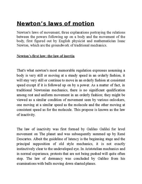 Newton’s laws of motion - Newton’s laws of motion Newton's laws of ...