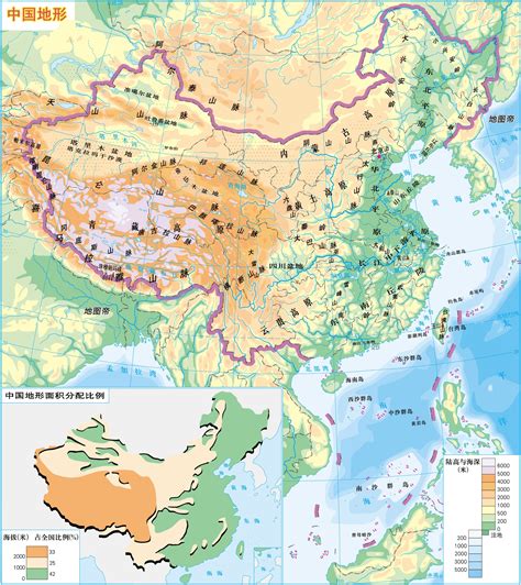 中国地图地形图3-地图帝
