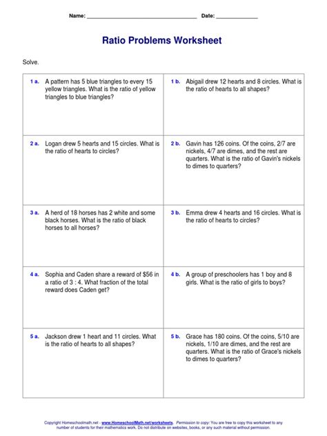 Ratio Word Problem Worksheet 的图像结果