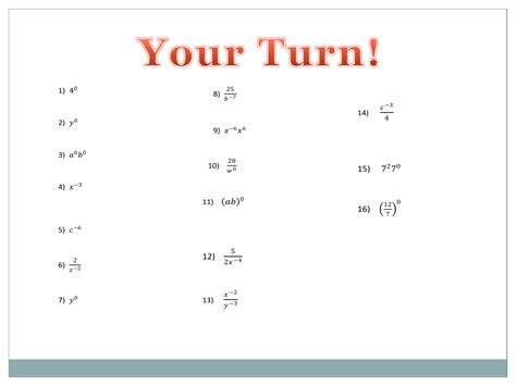 Simplifying expressions with negative and zero exponents | PPTX