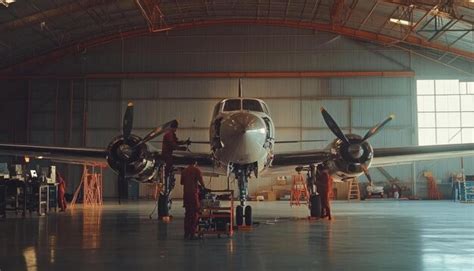 Vintage airplane in hangar | Premium AI-generated image
