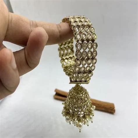 POLKI & BEADED KADA BRASLET - Jhumki Kada Breslate Sku -8615 ...