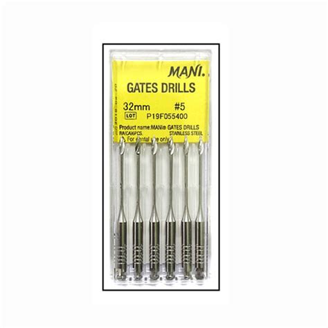 Mani Gates Drills 32mm (Pack of 6) Dental Root Canal Endodontic Files ...