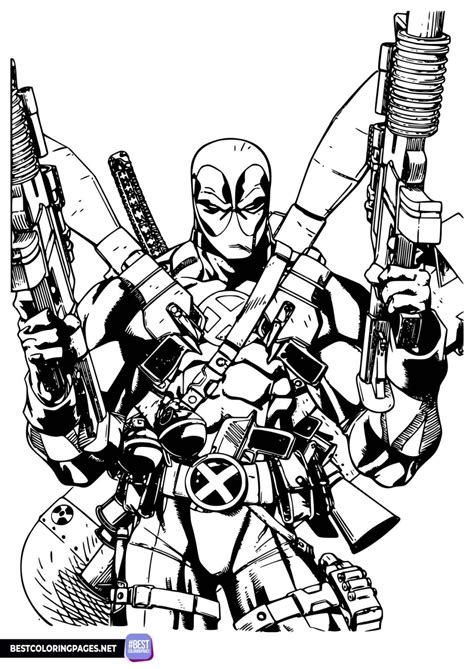 Coloring sheet Deadpool - Free printable coloring pages
