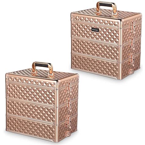 Portable Makeup Train Case - 3in1 Cosmetic Organizer India | Ubuy