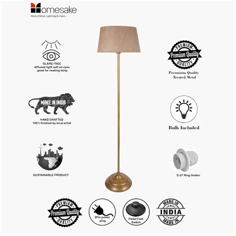 Buy HOMESAKE Metal Floor Lamp from Homesake at just INR 4398.0