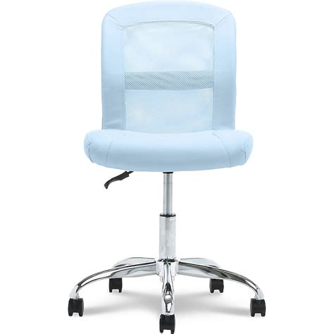 Serta Serta Essentials Armless Task Chair Faux Leather and Mesh Blue in ...