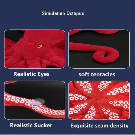 Buy Tiny Heart Super Realistic Octopus Plush Toy, Blue Realistic ...