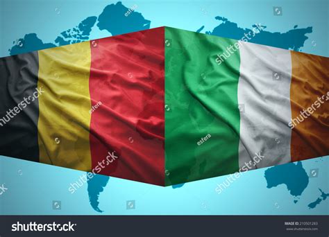 Ilustrasi Stok Waving Belgian Irish Flags Political Map 210501283 | Shutterstock