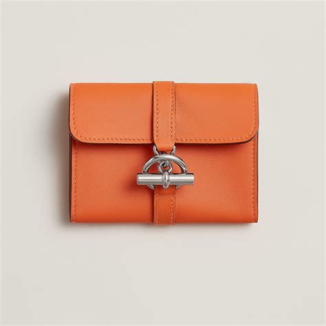 Compact wallet in Swift calfskin - Leather tab with "Chaine d'Ancre ...