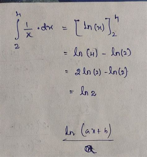 Integrate 1/x dx with limits 2-4 - Brainly.in