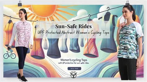 Sun-Safe Rides: UPF Protected Abstract Women’s Cycling Tops