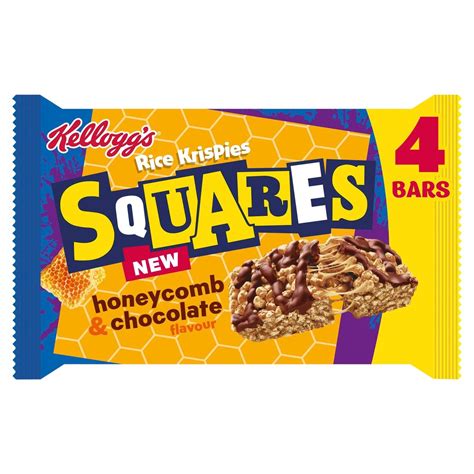 Kellogg's Rice Krispies Squares Honeycomb & Chocolate Cereal Bars 4x33g ...
