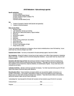 Fillable Online medicine nevada ADHD Medications - Alpha adrenergic ...