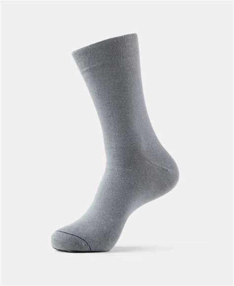 Buy Modal Cotton Crew Length Socks with StayFresh Treatment - Mid Grey ...