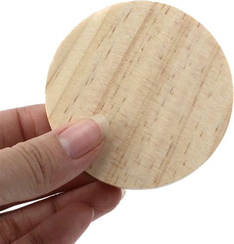Buy HEVSTIL 10-Pack Wooden Base,Round Wooden Plaque Wooden Display ...
