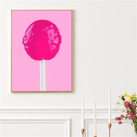 Pink lollipop eclectic decor colorful wall art cute home decor trendy ...