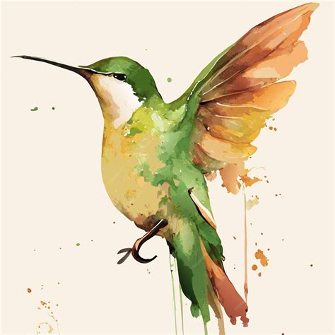 Premium Vector | Hummingbird watercolor art illustration