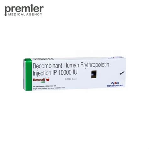Anaemia Medicine - Renocrit 10000 IU Erythropoietin Injection, Zydus ...