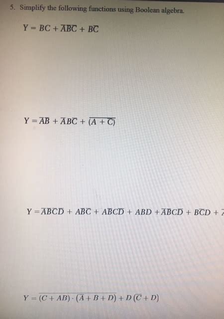 Image result for Simplify Using Boolean Algebra ABC ABC ABC ABC