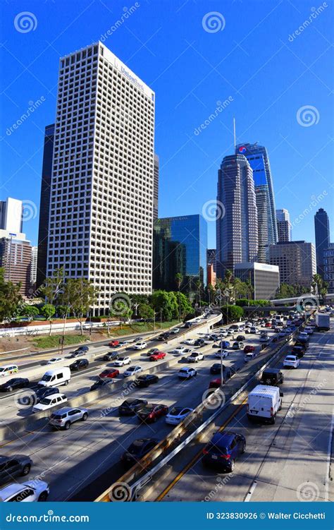 Los Angeles, California: View of Downtown Los Angeles Skyscrapers ...
