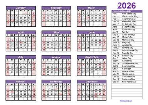 2026 Calendar With Us Holidays