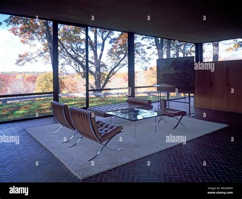 Interior of Philip Johnson's Glass House, New Canaan, Connecticut Stock ...