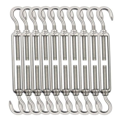TooTaci 10pcs M5 Stainless Steel Turnbuckle Hook and Hook, Wire ...