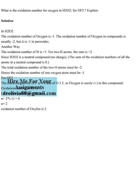 Image result for H2O2 Oxidation Number